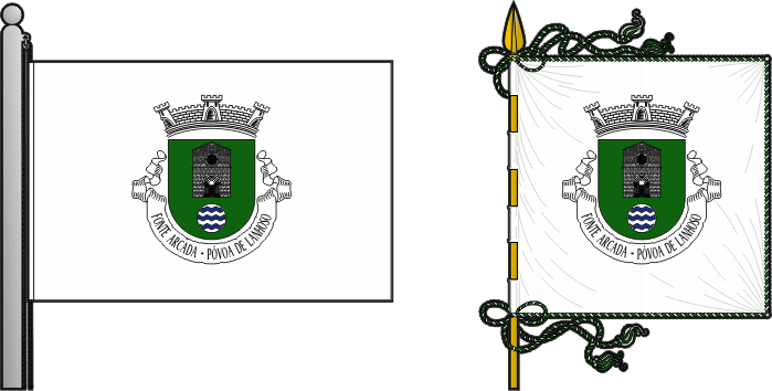 Bandeira e estandarte da antiga freguesia de Fonte Arcada - Fonte Arcada former civil parish, flag and banner