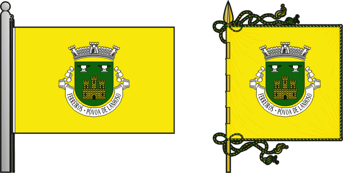Bandeira e estandarte da freguesia de Ferreiros - Ferreiros civil parish, flag and banner Bandeira e estandarte da freguesia de Ferreiros - Ferreiros civil parish, flag and banner