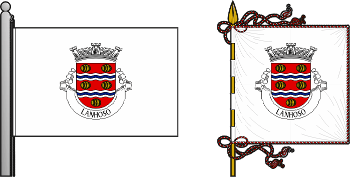 Bandeira e estandarte da freguesia de Lanhoso - Lanhoso civil parish, flag and banner Bandeira e estandarte da freguesia de Lanhoso - Lanhoso civil parish, flag and banner