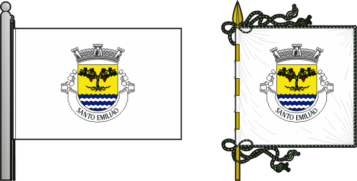 Bandeira e estandarte da freguesia de Santo Emilião - Santo Emilião civil parish, flag and banner Bandeira e estandarte da freguesia de Santo Emilião - Santo Emilião civil parish, flag and banner