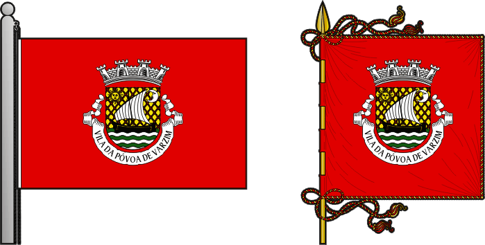 Bandeira e estandarte do Município de Póvoa de Varzim - Póvoa de Varzim municipal flag and banner