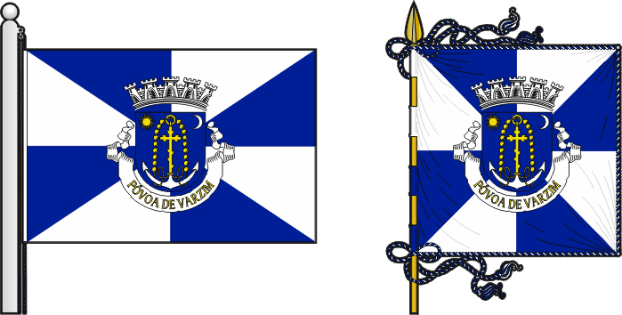 Bandeira e estandarte do Município de Póvoa de Varzim - Póvoa de Varzim municipal flag and banner