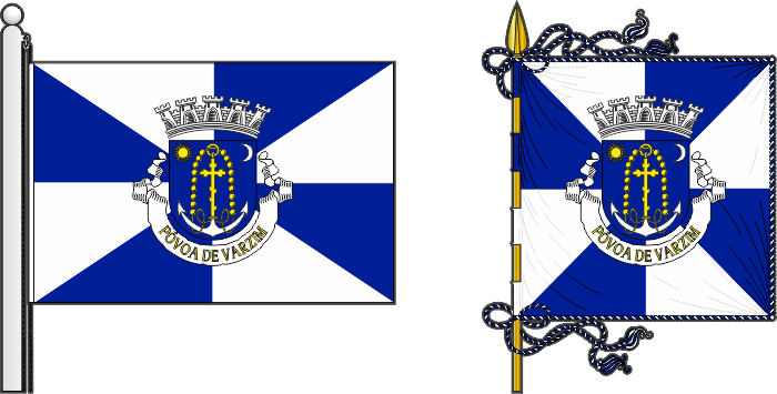 Bandeira e estandarte do Município de Póvoa de Varzim - Póvoa de Varzim municipal flag and banner