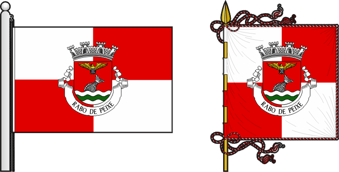 Bandeira e estandarte da freguesia de Rabo de Peixe - Rabo de Peixe civil parish, flag and banner