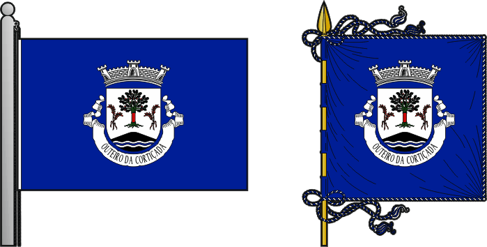 Bandeira e estandarte da antiga freguesia de Outeiro da Cortiçada - Outeiro da Cortiçada former civil parish, flag and banner Bandeira e estandarte da antiga freguesia de Outeiro da Cortiçada - Outeiro da Cortiçada former civil parish, flag and banner