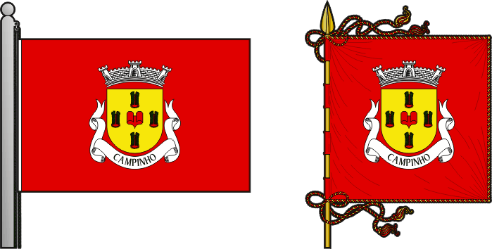 Bandeira e estandarte da antiga freguesia de Campinho - Campinho former civil parish, flag and banner