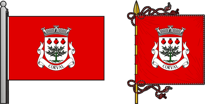 Bandeira e estandarte da freguesia de Corval - Corval civil parish, flag and banner