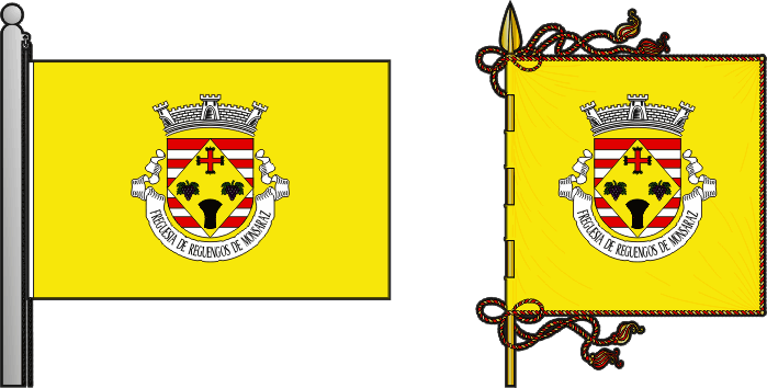 Bandeira e estandarte da freguesia de Reguengos de Monsaraz - Reguengos de Monsaraz civil parish, flag and banner