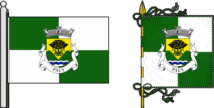 Bandeira e estandarte da freguesia de Paus - Paus civil parish, flag and banner Bandeira e estandarte da freguesia de Paus - Paus civil parish, flag and banner