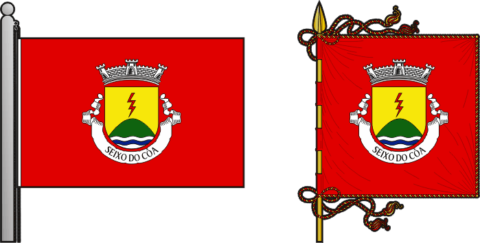 Bandeira e estandarte da antiga freguesia de Seixo do Côa - Seixo do Côa former civil parish, flag and banner Bandeira e estandarte da antiga freguesia de Seixo do Côa - Seixo do Côa former civil parish, flag and banner