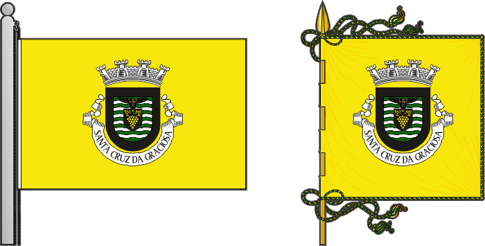 Bandeira e estandarte do Município de Santa Cruz da Graciosa - Santa Cruz da Graciosa municipal flag and banner