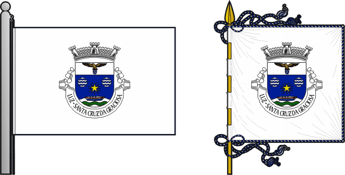Bandeira e estandarte da freguesia de Luz - Luz civil parish, flag and banner