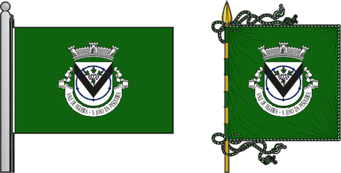 Bandeira e estandarte da freguesia de Vale de Figueira - Vale de Figueira civil parish, flag and banner