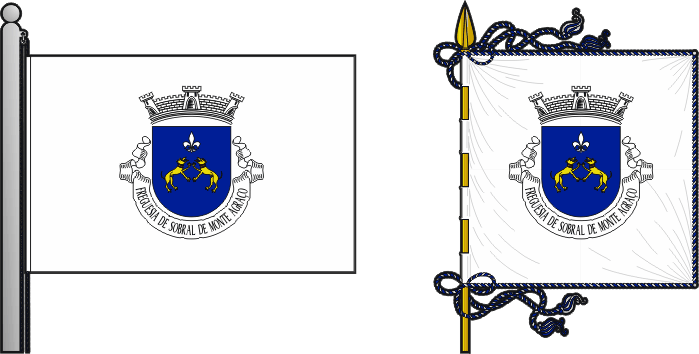 Bandeira e estandarte da freguesia de Sobral de Monte Agraço - Sobral de Monte Agraço civil parish, flag and banner