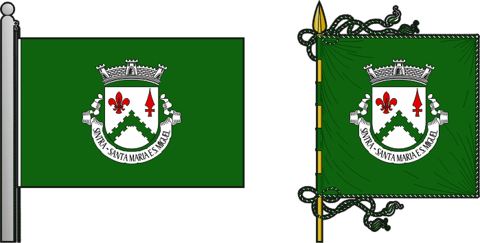 Bandeira e estandarte da antiga freguesia de Sintra (Santa Maria e São Miguel) - Sintra (Santa Maria and São Miguel) former civil parish, flag and banner Bandeira e estandarte da antiga freguesia de Sintra (Santa Maria e São Miguel) - Sintra (Santa Maria and São Miguel) former civil parish, flag and banner