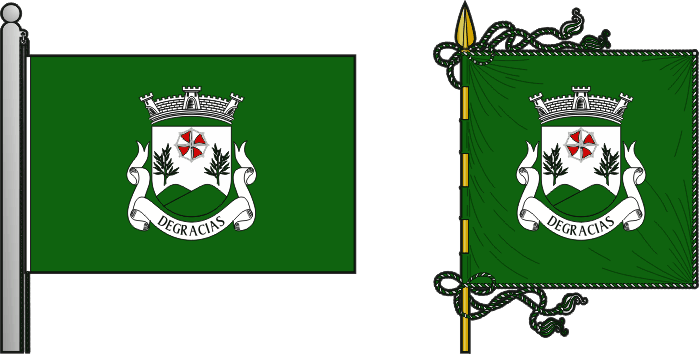Bandeira e estandarte da antiga freguesia de Degracias - Degracias former civil parish, flag and banner Bandeira e estandarte da antiga freguesia de Degracias - Degracias former civil parish, flag and banner