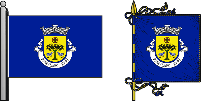 Bandeira e estandarte da antiga freguesia de Pombalinho - Pombalinho former civil parish, flag and banner Bandeira e estandarte da antiga freguesia de Pombalinho - Pombalinho former civil parish, flag and banner