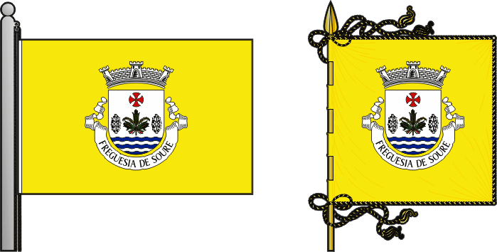 Bandeira e estandarte da freguesia de Soure - Soure civil parish, flag and banner