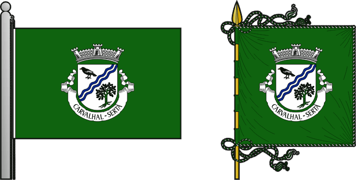 Bandeira e estandarte da freguesia de Carvalhal - Carvalhal civil parish, flag and banner
