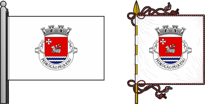 Bandeira e estandarte da freguesia de Pedrógão Pequeno - Pedrógão Pequeno civil parish, flag and banner