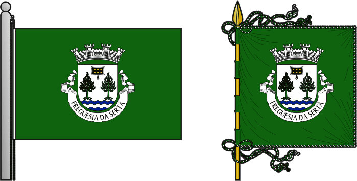 Bandeira e estandarte da freguesia da Sertã - Sertã civil parish, flag and banner