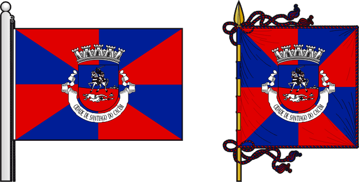 Bandeira e estandarte do Município de Santiago do Cacém - Santiago do Cacém municipal flag and banner Bandeira e estandarte do Município de Santiago do Cacém - Santiago do Cacém municipal flag and banner