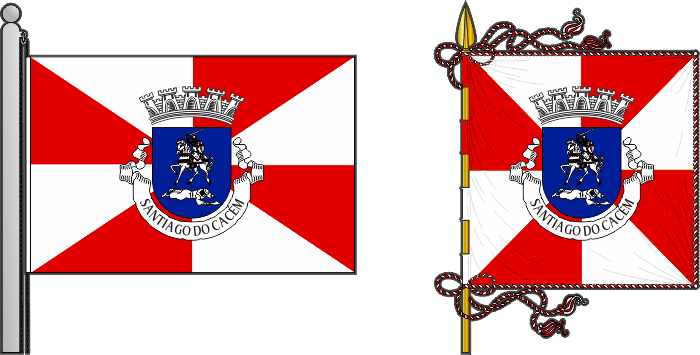 Bandeira e estandarte do Município de Santiago do Cacém - Santiago do Cacém municipal flag and banner Bandeira e estandarte do Município de Santiago do Cacém - Santiago do Cacém municipal flag and banner