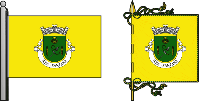 Bandeira e estandarte da freguesia de Ilha - Ilha civil parish, flag and banner
