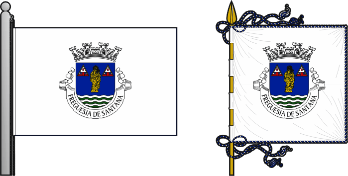 Bandeira e estandarte da freguesia de Santana - Santana civil parish, flag and banner Bandeira e estandarte da freguesia de Santana - Santana civil parish, flag and banner