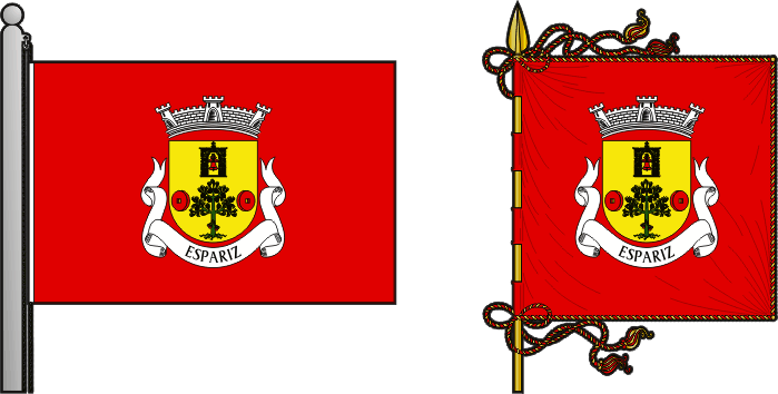 Bandeira e estandarte da antiga freguesia de Espariz - Espariz former civil parish, flag and banner Bandeira e estandarte da antiga freguesia de Espariz - Espariz former civil parish, flag and banner