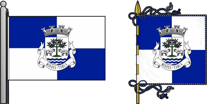 Bandeira e estandarte da freguesia de Midões - Midões civil parish, flag and banner