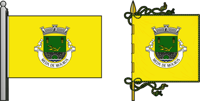 Bandeira e estandarte da antiga freguesia de Meda de Mouros - Meda de Mouros former civil parish, flag and banner Bandeira e estandarte da antiga freguesia de Meda de Mouros - Meda de Mouros former civil parish, flag and banner