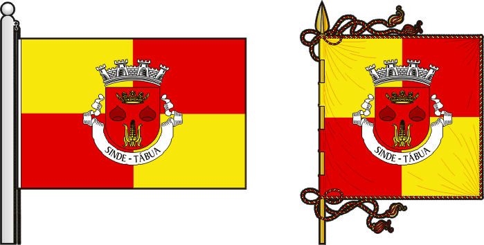 Bandeira e estandarte da antiga freguesia de Sinde - Sinde former civil parish, flag and banner Bandeira e estandarte da antiga freguesia de Sinde - Sinde former civil parish, flag and banner