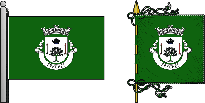 Bandeira e estandarte da antiga freguesia de Freches - Freches former civil parish, flag and banner