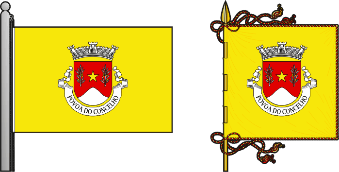 Bandeira e estandarte da freguesia de Póvoa do Concelho - Póvoa do Concelho civil parish, flag and banner