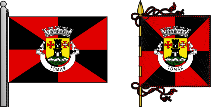 Bandeira e estandarte do Município de Tomar - Tomar municipal flag and banner Bandeira e estandarte do Município de Tomar - Tomar municipal flag and banner