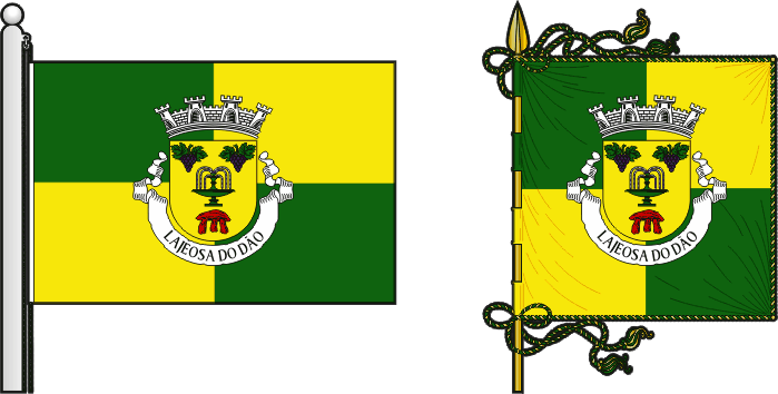 Bandeira e estandarte da freguesia de Lajeosa do Dão - Lajeosa do Dão civil parish, flag and banner