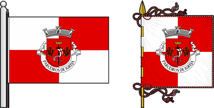 Bandeira e estandarte da antiga freguesia de Parceiros de Igreja - Parceiros de Igreja former civil parish, flag and banner