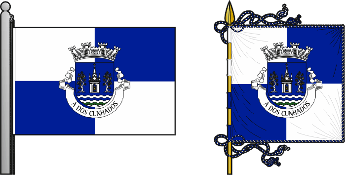 Bandeira e estandarte da antiga freguesia de A dos Cunhados - A dos Cunhados former civil parish, flag and banner