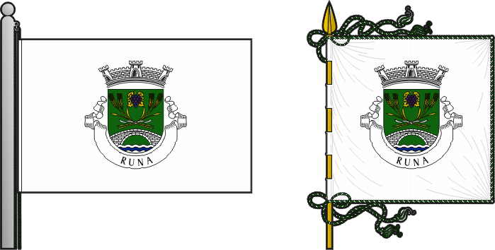 Bandeira e estandarte da antiga freguesia de Runa - Runa former civil parish, flag and banner