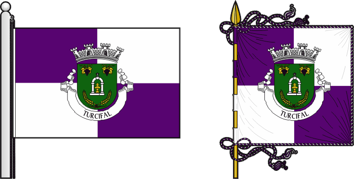 Bandeira e estandarte da freguesia de Turcifal - Turcifal civil parish, flag and banner