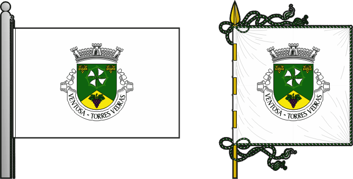Bandeira e estandarte da freguesia de Ventosa - Ventosa civil parish, flag and banner
