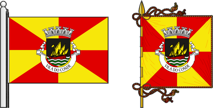 Bandeira e estandarte do Município de Vila do Conde - Vila do Conde municipal flag and banner