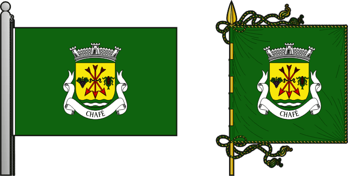 Bandeira e estandarte da freguesia de Chafé civil parish, flag and banner