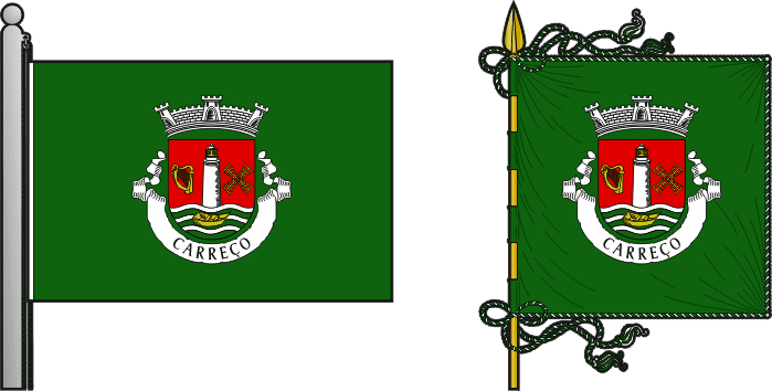 Bandeira e estandarte da freguesia de Carreço - Carreço civil parish, flag and banner