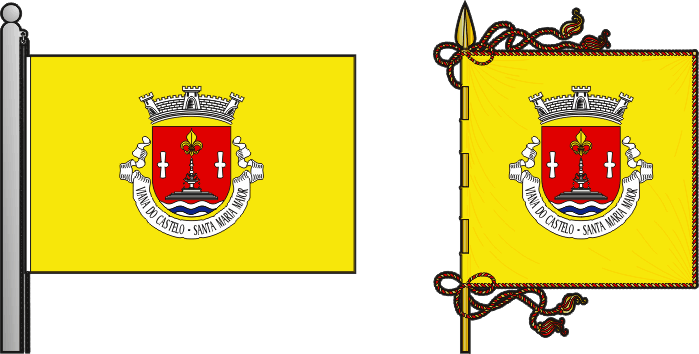 Bandeira e estandarte da antiga freguesia de Viana do Castelo (Santa Maria Maior) - Viana do Castelo (Santa Maria Maior) former civil parish, flag and banner