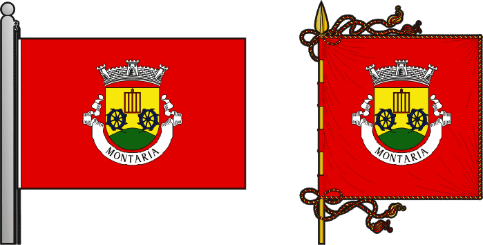 Bandeira e estandarte da freguesia de Montaria - Montaria civil parish, flag and banner