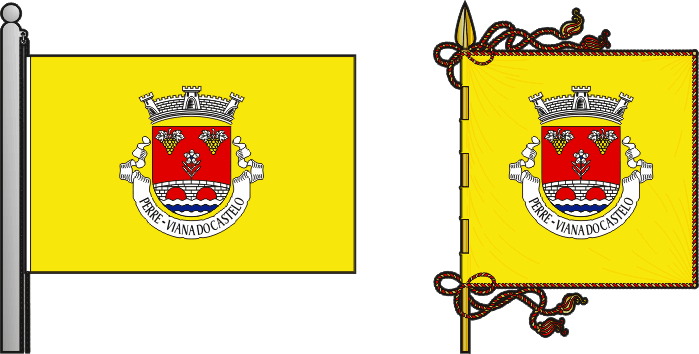 Bandeira e estandarte da freguesia de Perre - Perre civil parish, flag and banner Bandeira e estandarte da freguesia de Perre - Perre civil parish, flag and banner