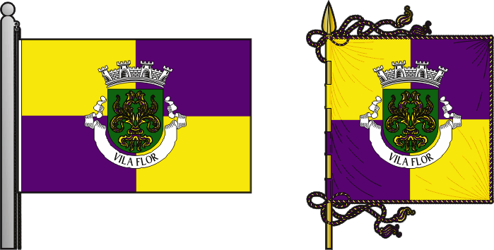 Bandeira e estandarte do Município de Vila Flor - Vila Flor municipal flag and banner