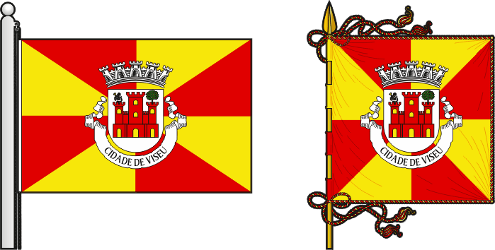 Bandeira e estandarte do Município de Viseu - Viseu municipal flag and banner